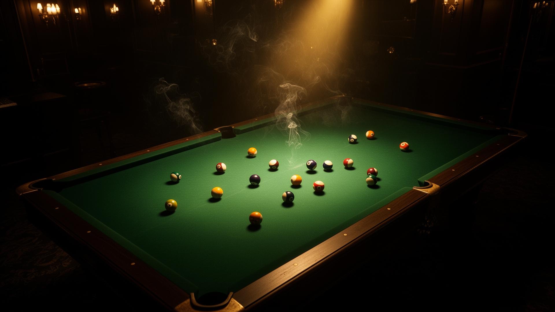 Billiard table atmospheric shot